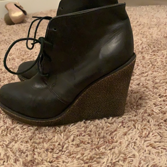 Black lace up wedges - Picture 3 of 4
